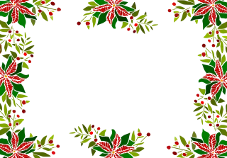 Poinsettia Holly Frame Stickdatei