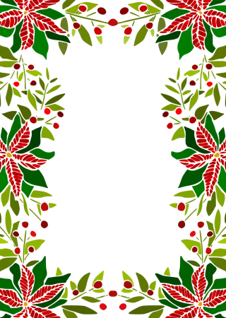 Poinsettia Holly Frame Stickdatei