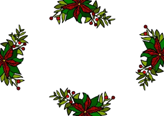 Poinsettia Holly Border Stickdatei