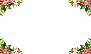 Poinsettia Holly Border Stickdatei