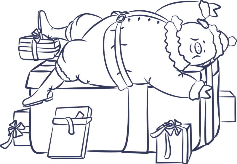 Swine Pork Piglet Stickdatei – Weihnachten