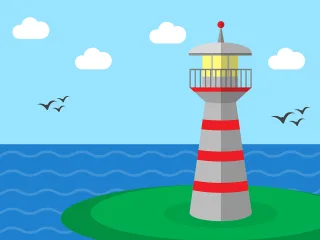 Island Lighthouse Sea Stickdatei – Natur
