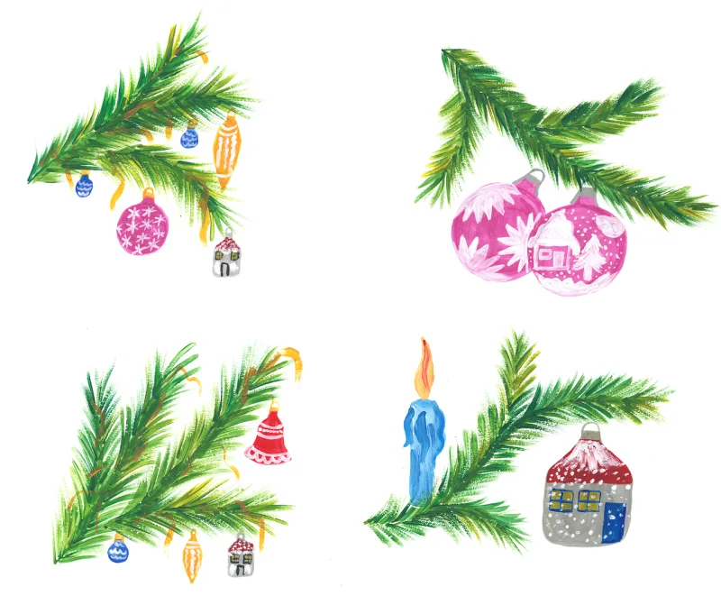 Christmas Christmas tree Branch Stickdatei – Weihnachten