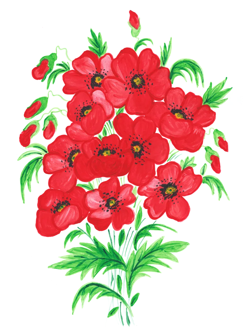 Poppies Poppy Field Stickdatei – Blumen