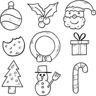 Santa claus Snowman Tree Stickdatei