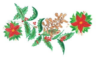 Christmas Mistletoe Watercolor Stickdatei