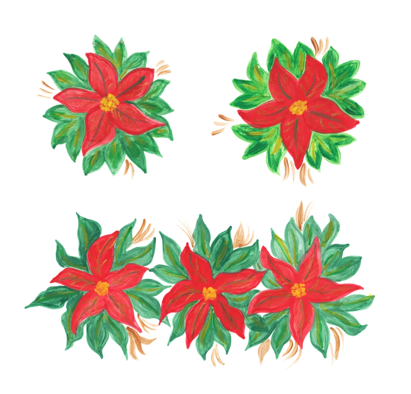 Poinsettia Flower background Christmas Stickdatei – Weihnachten