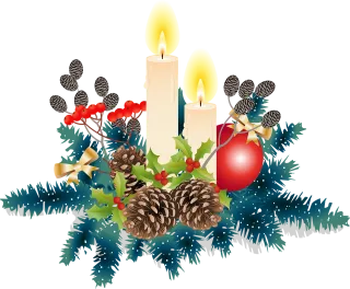 Christmas Candles Pine cones Stickdatei