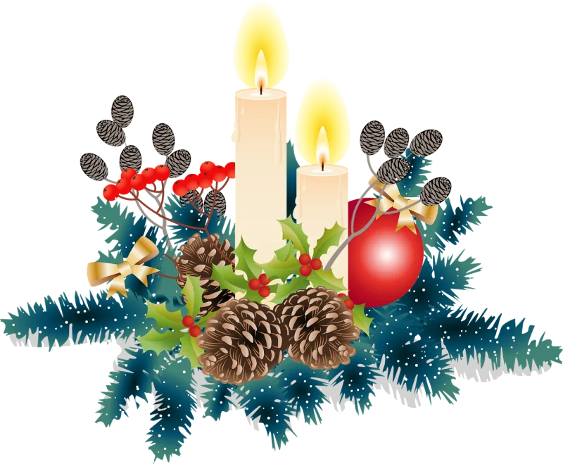 Christmas Candles Pine cones Stickdatei – Weihnachten