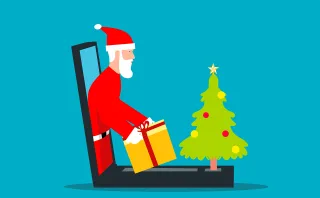 Christmas Santa Laptop Stickdatei