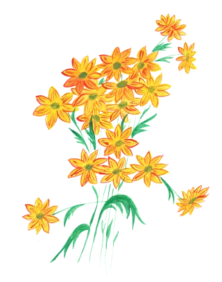Flowers Daisies Yellow daisies Stickdatei