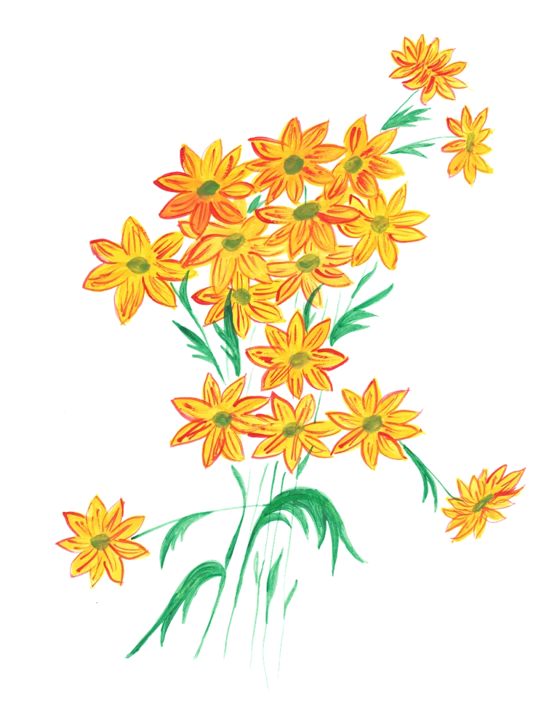 Flowers Daisies Yellow daisies Stickdatei – Blumen