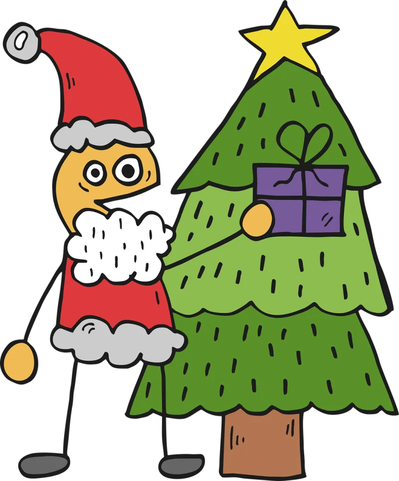 Christmas Santa claus Christmas tree Stickdatei – Weihnachten