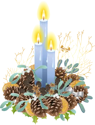 Christmas Candles Pine cones Stickdatei