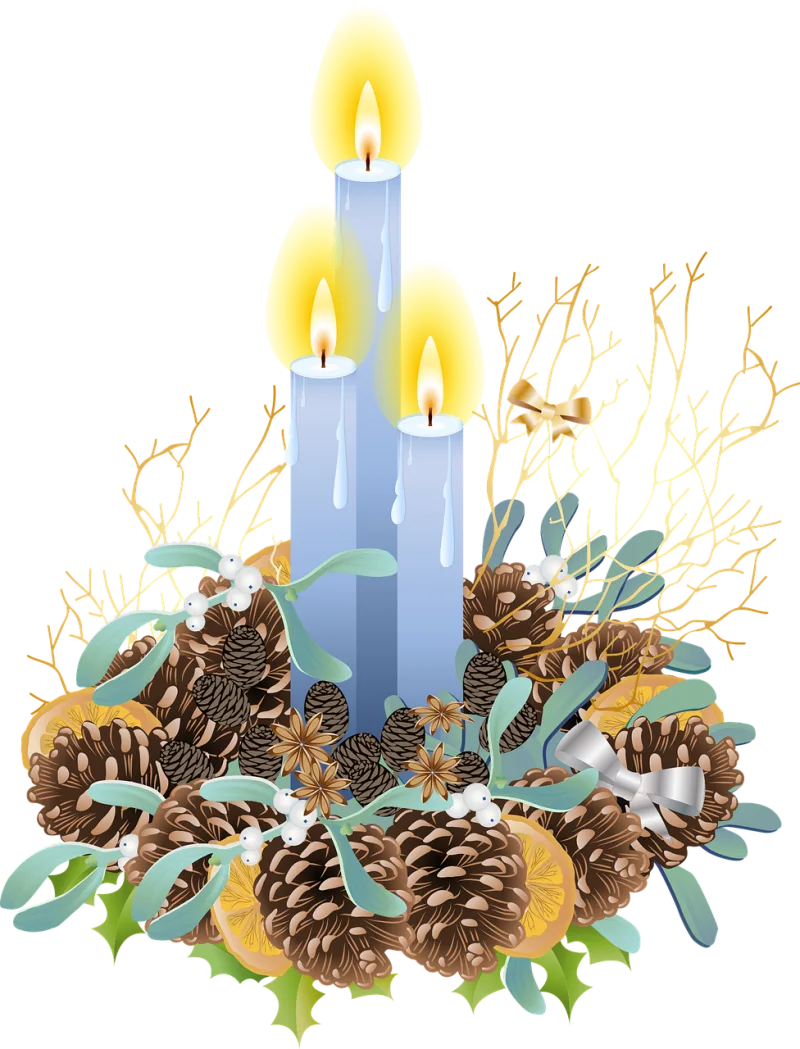 Christmas Candles Pine cones Stickdatei – Weihnachten