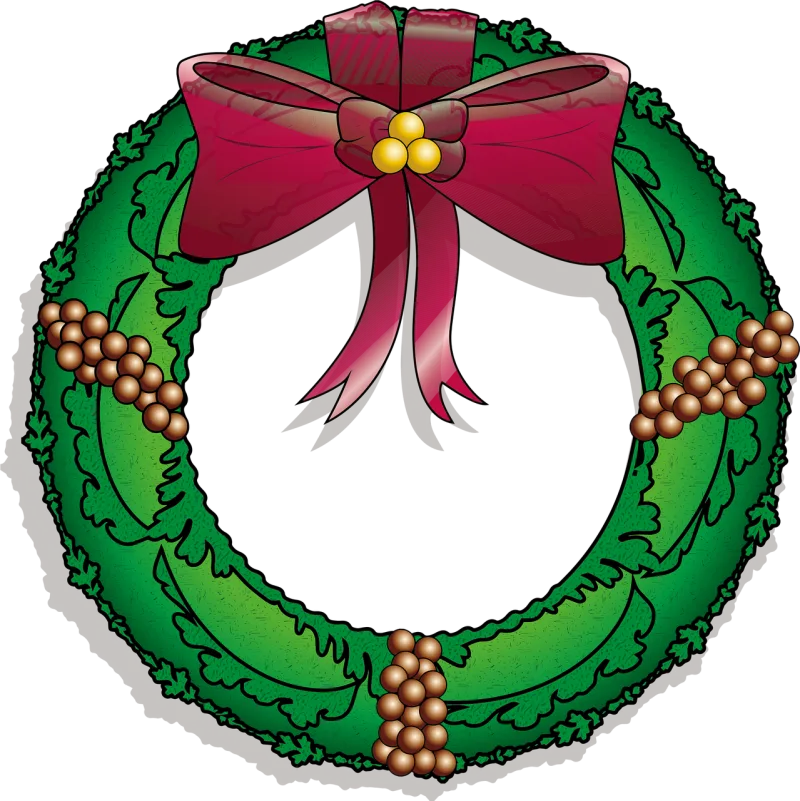 Christmas Wreath Bow Stickdatei – Weihnachten