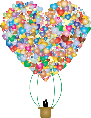 Couple Romantic Hot air balloon Stickdatei