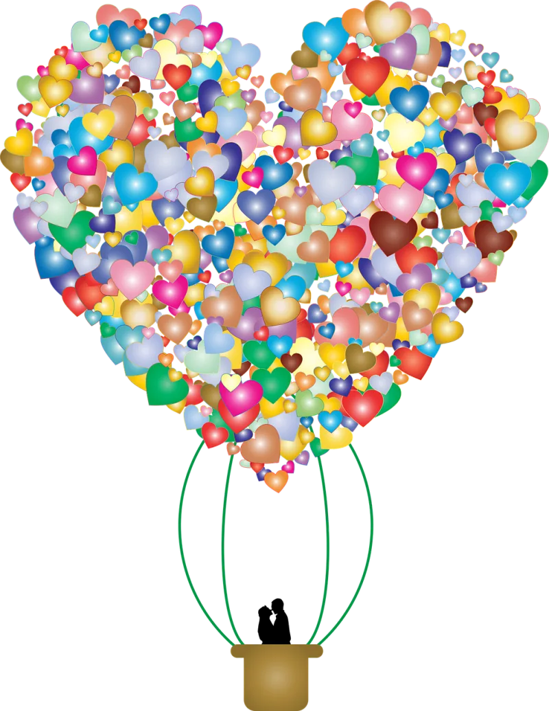 Couple Romantic Hot air balloon Stickdatei – Kinder