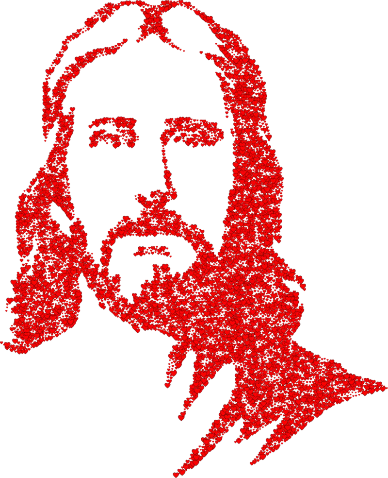 Jesus Christ Portrait Stickdatei – Herzen & Liebe