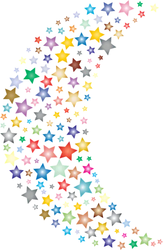 Stars Moon Colorful Stickdatei