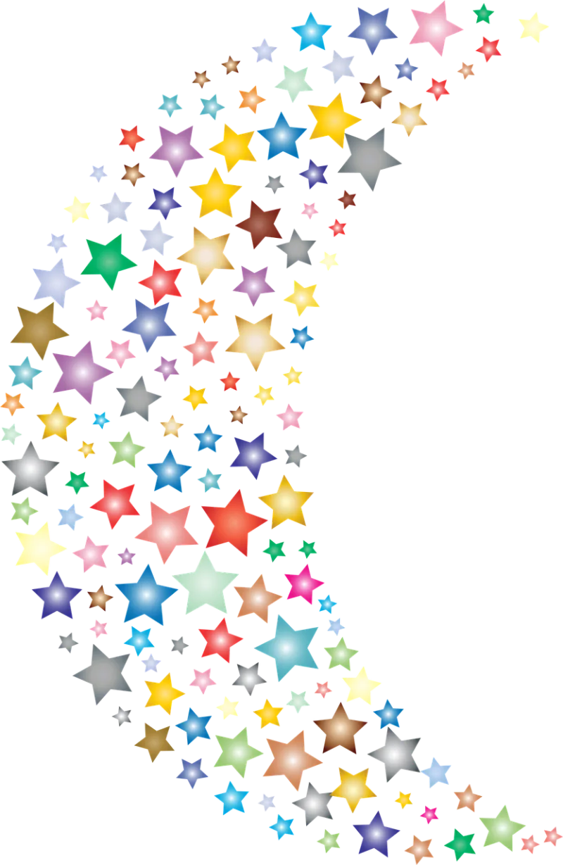 Stars Moon Colorful Stickdatei – Natur