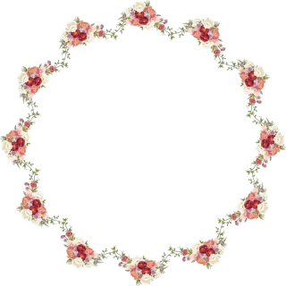 Peony Flowers Frame Stickdatei