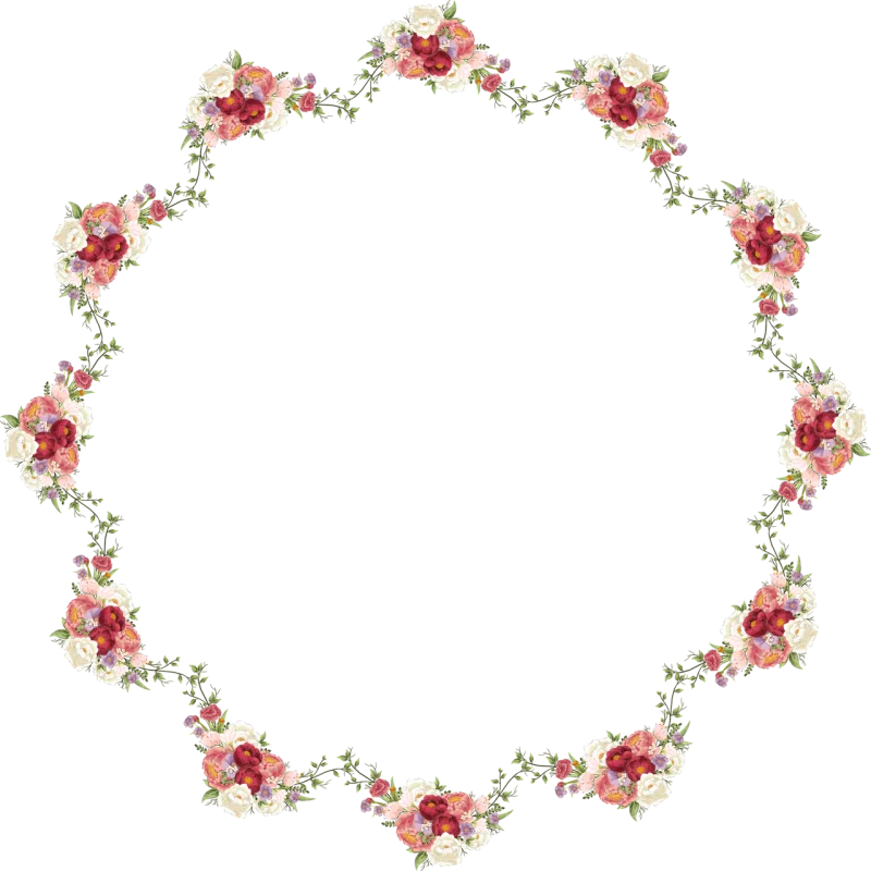 Peony Flowers Frame Stickdatei – Blumen