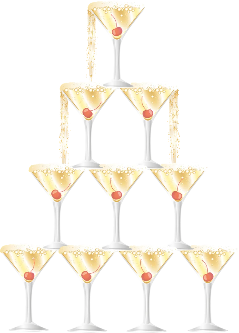 Champagne New year New year's eve Stickdatei – Herzen & Liebe