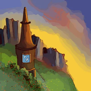 House Mountain Landscape Stickdatei