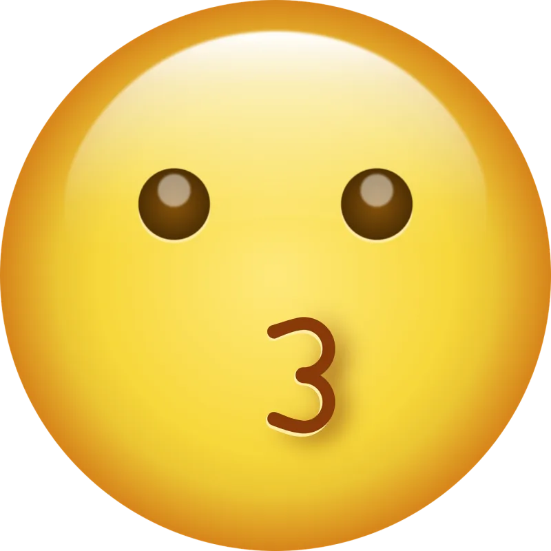 Emoji Kiss Yellow Stickdatei – Herzen & Liebe