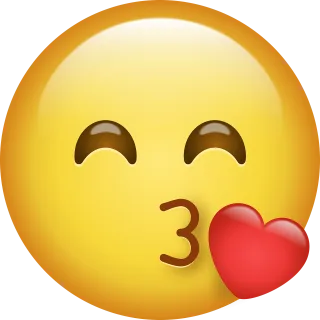 Emoji Kiss Yellow Stickdatei – Herzen & Liebe