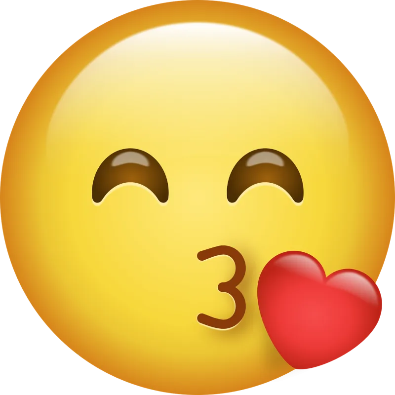 Emoji Kiss Yellow Stickdatei – Herzen & Liebe