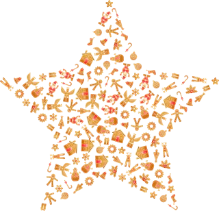 Gingerbread Star Shape Stickdatei – Weihnachten
