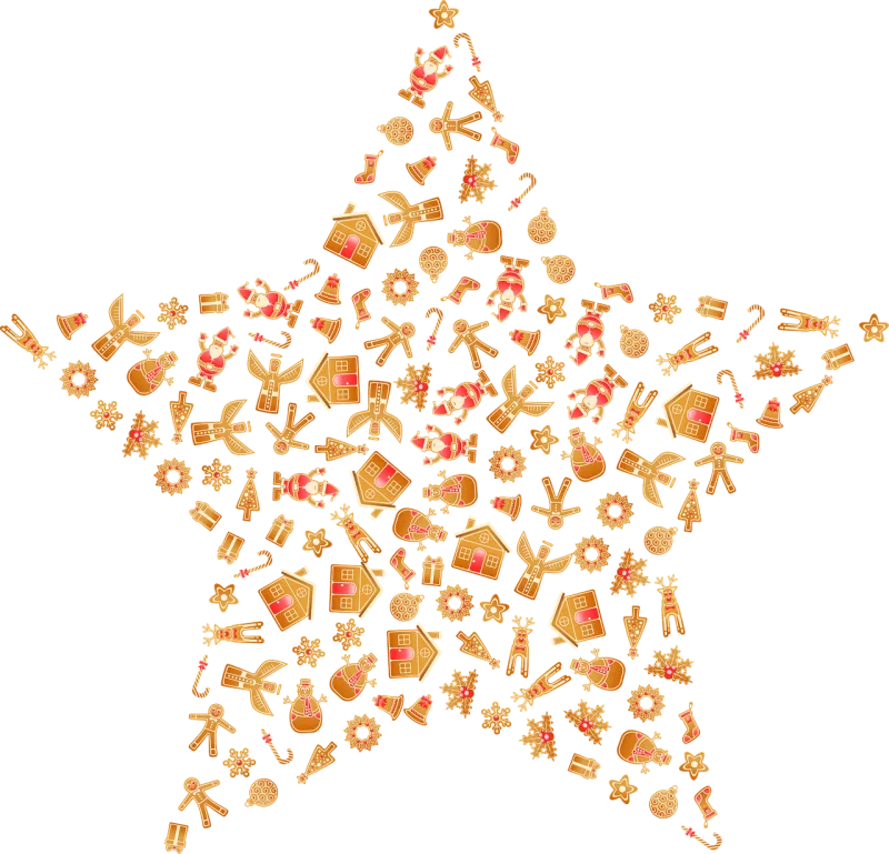Gingerbread Star Shape Stickdatei – Weihnachten