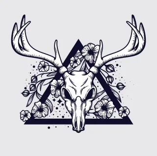 Deer Skull Head Stickdatei