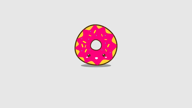 Doughnut Smiley Cartoon Stickdatei – Essen & Trinken