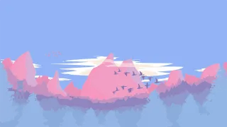 Landscape Mountains Sunset Stickdatei
