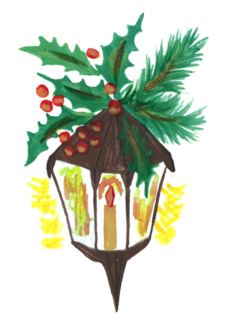 Lamp Christmas Holly Stickdatei – Weihnachten