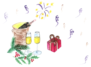New year's eve Happy birthday New year Stickdatei