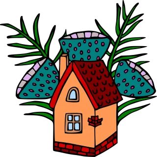 House Mushrooms Nature Stickdatei – Weihnachten
