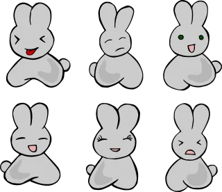 Bunny Character Chibi Stickdatei