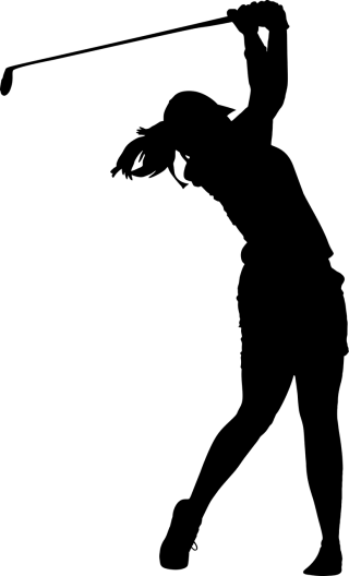 Golf Girl Silhouette Stickdatei