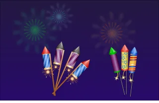Fireworks Missiles Fireworks rockets Stickdatei