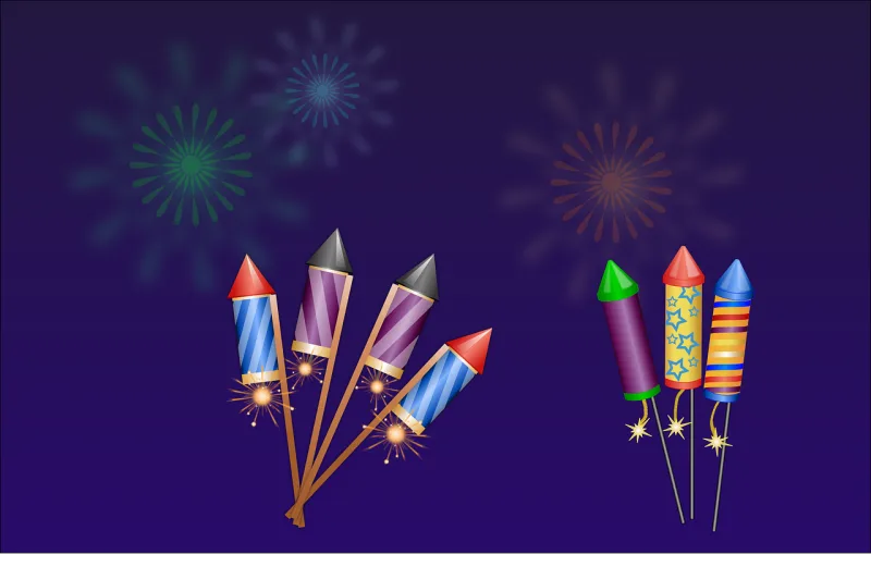 Fireworks Missiles Fireworks rockets Stickdatei – Kinder
