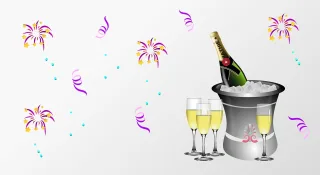 Sylvester Party Sparkling wine Stickdatei