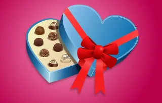 Valentine's day Chocolates Heart Stickdatei