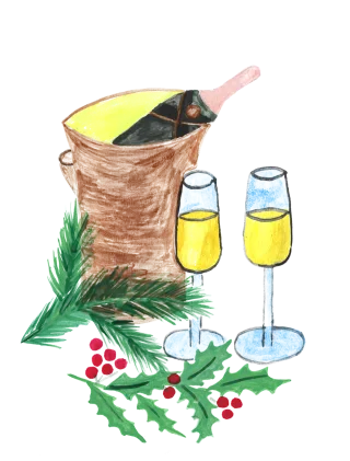 Champagne Celebration Wine Stickdatei – Herzen & Liebe