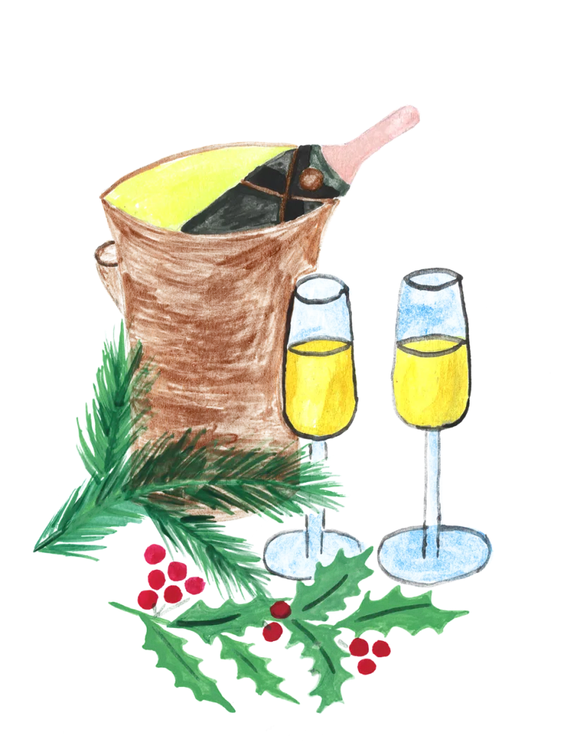 Champagne Celebration Wine Stickdatei – Herzen & Liebe