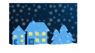 Houses Winter Snow Stickdatei