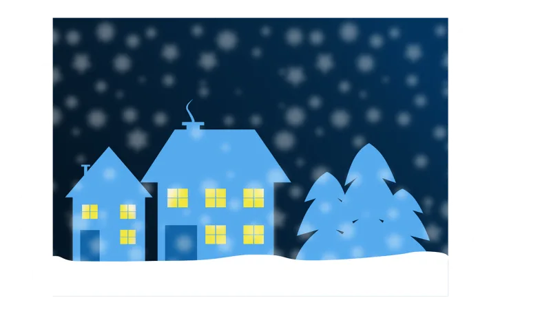 Houses Winter Snow Stickdatei – Weihnachten